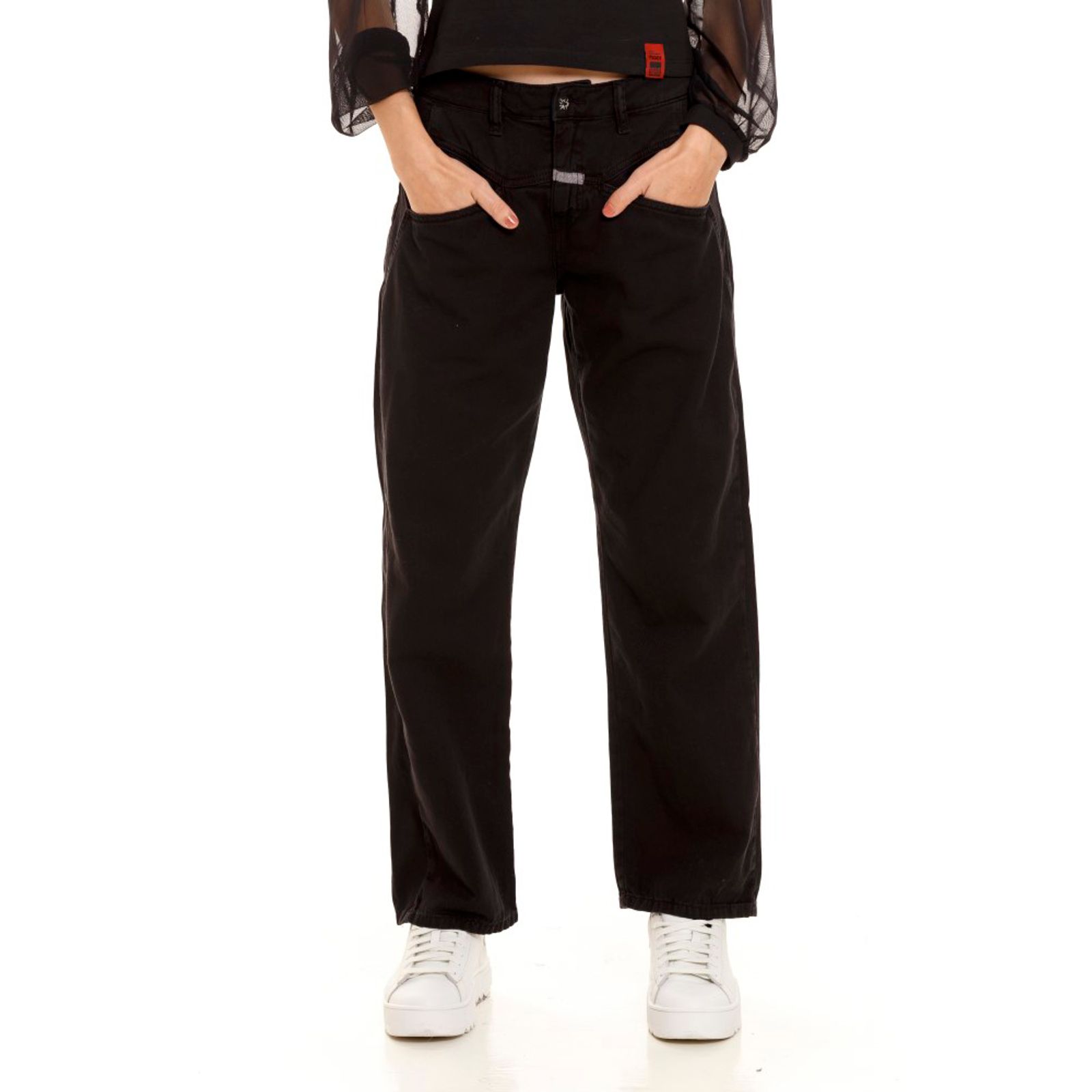 Pantalón chino cinturón - Mujer, Pantalones