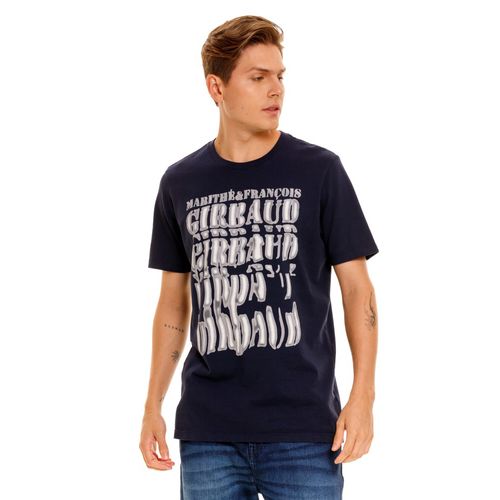 Camiseta manga corta print marca hombre